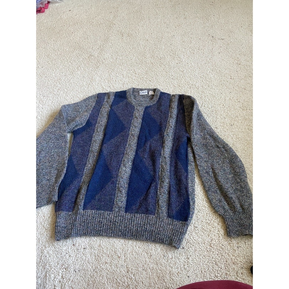 M-Vintage Maglificio Florence Multicolor Geometric 100% Wool‎ Sweater-Size M